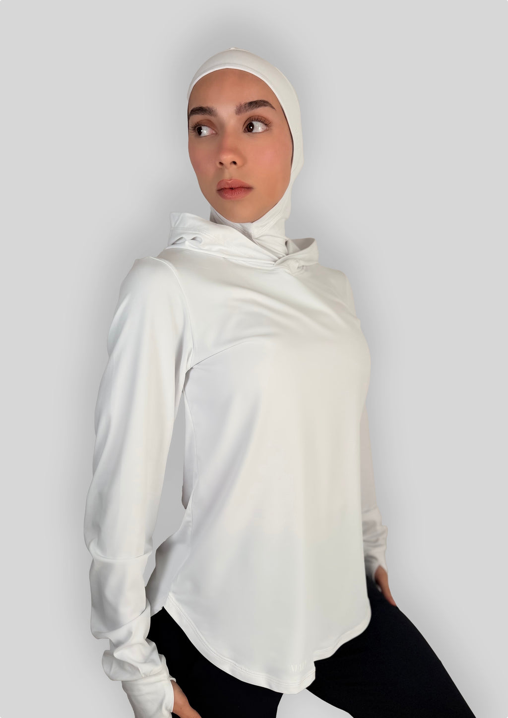 MALI Performance Hooded Top – White