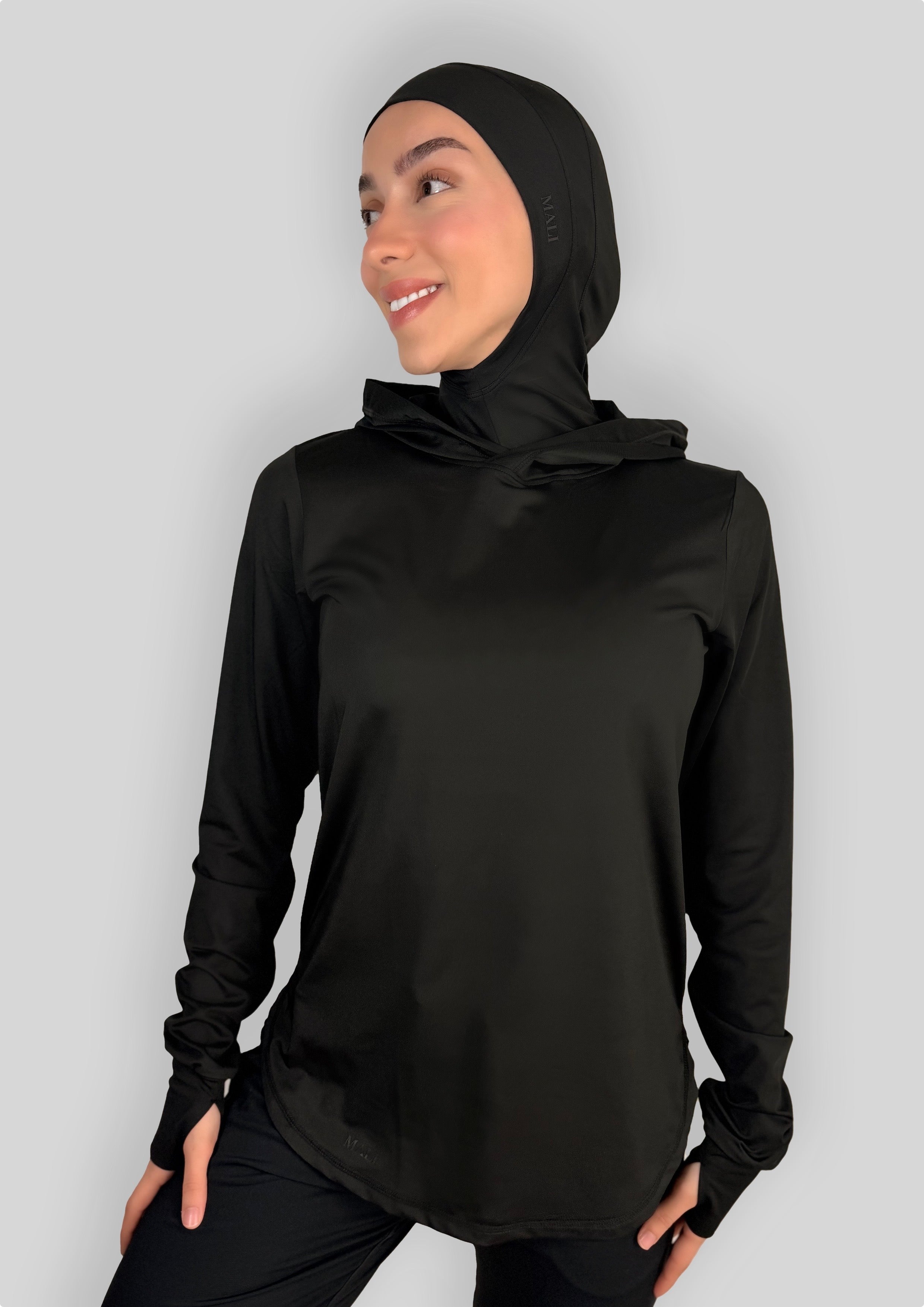 MALI Performance Hooded Top – Black