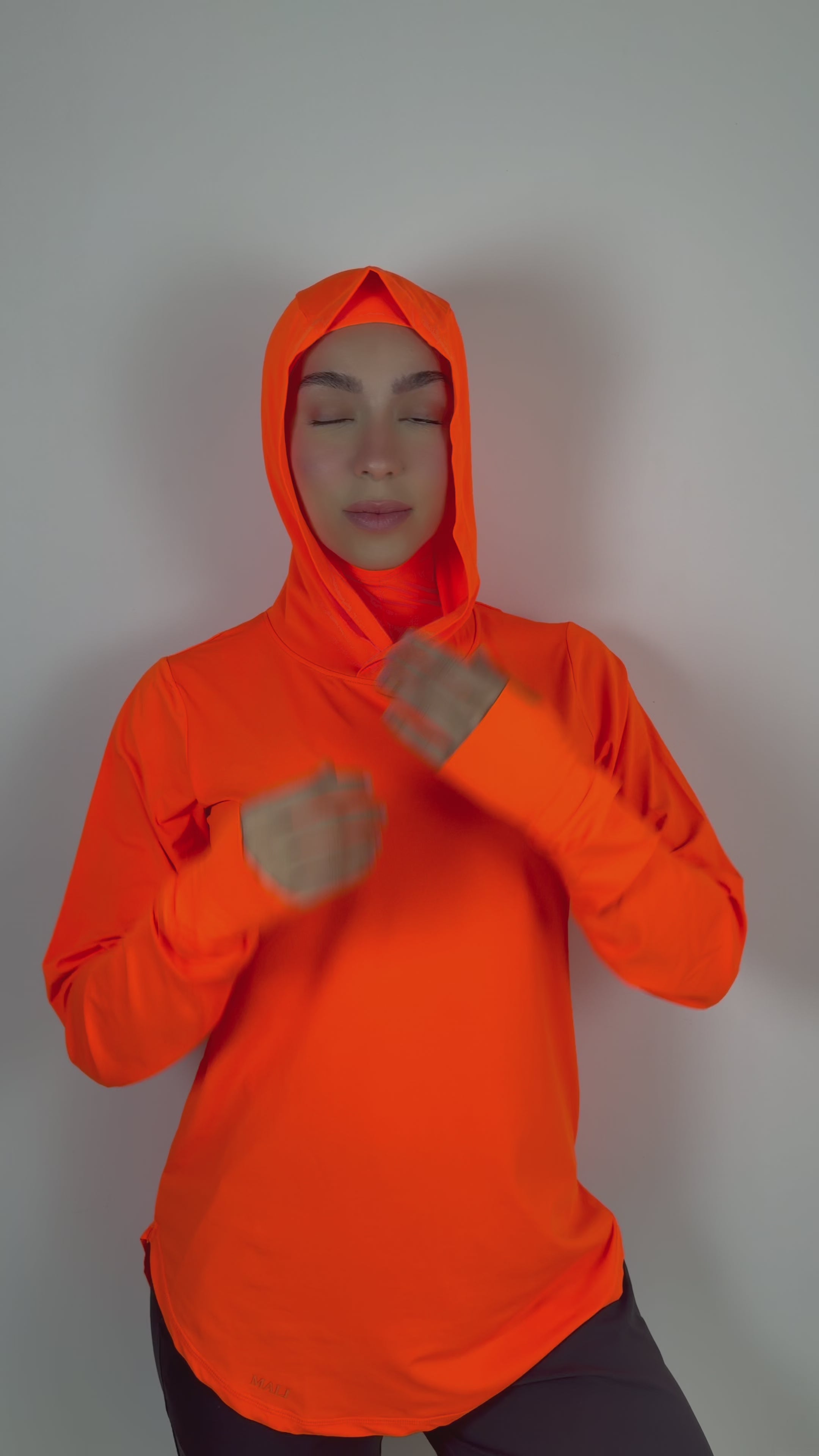 MALI Performance Hooded Top – Neon Orange